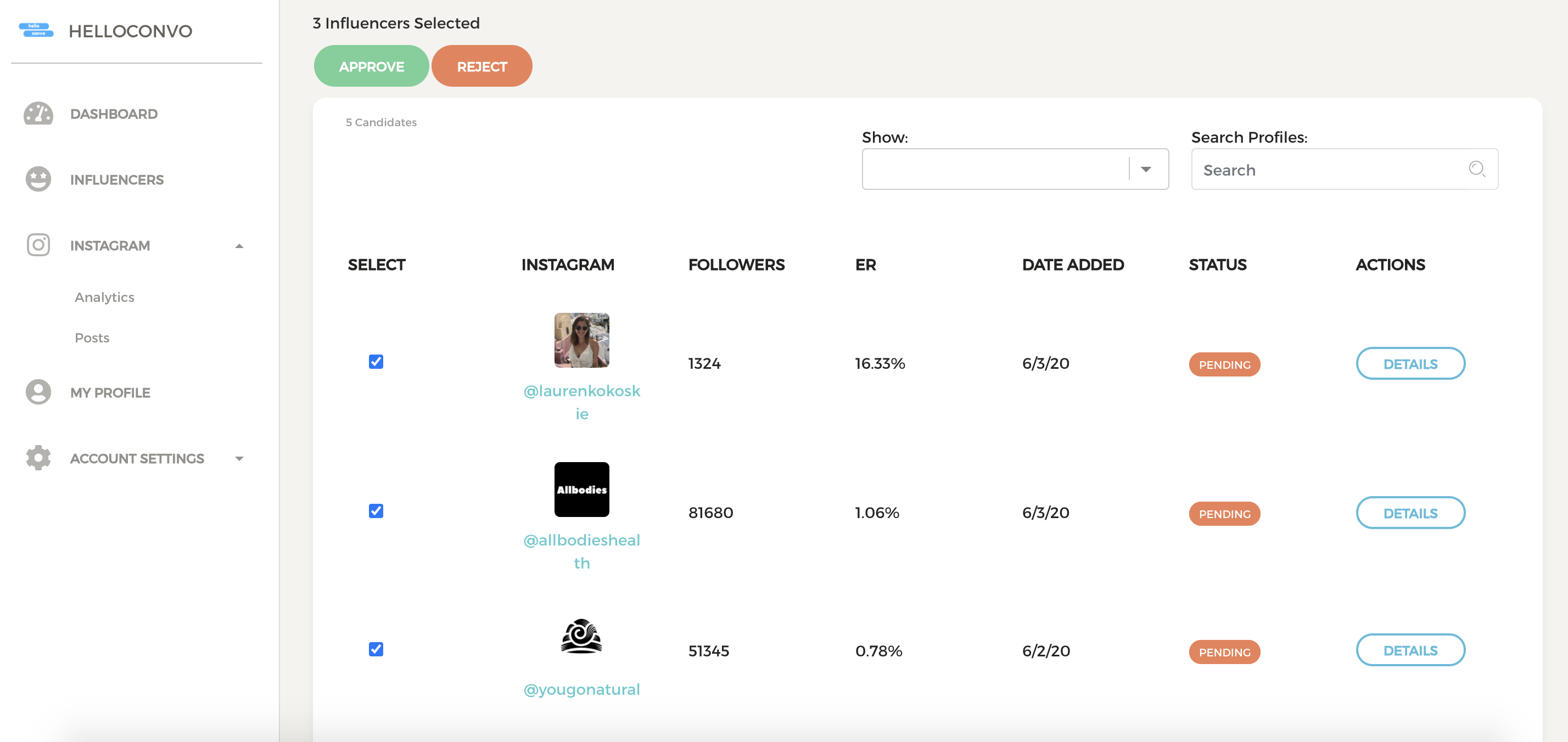 influencer marketing agency dashboard